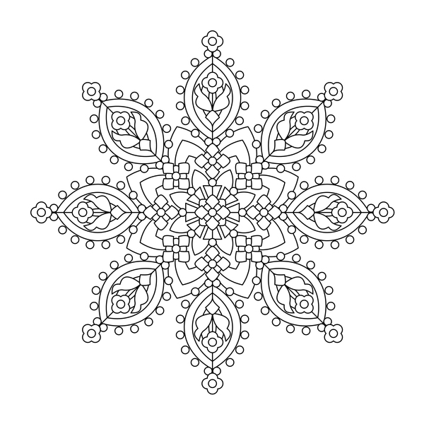 Gezeichnetes Vektormaterial 10 des Mandalas dekoratives Muster  