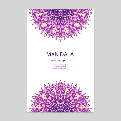 Mandala floral ornaments template vector 07  