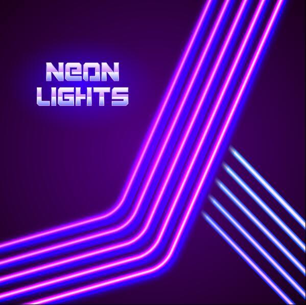 Lumières au néon brillant vecteur de fond 03  