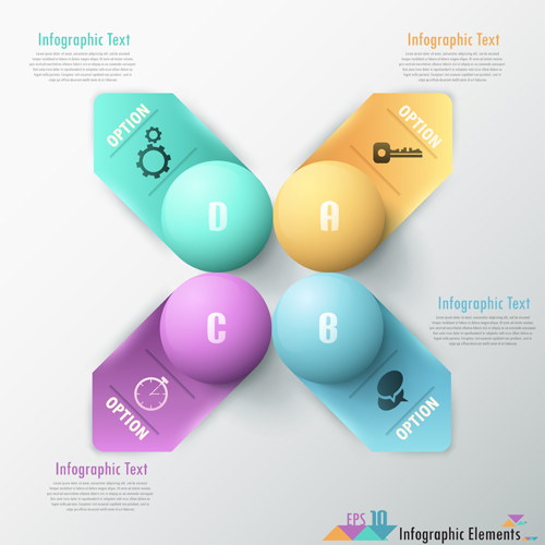 Option infographic elements vectors template 08  