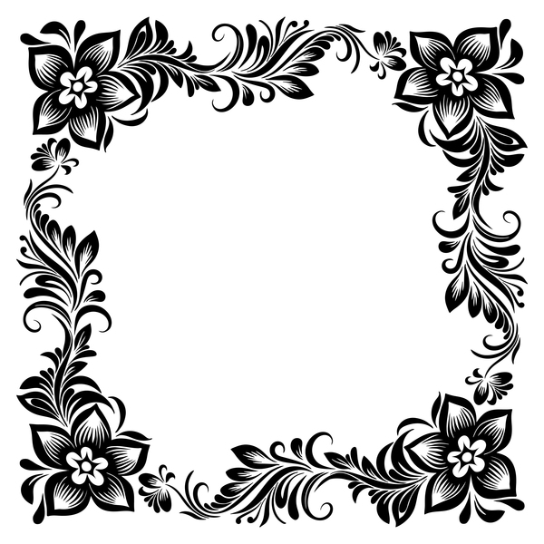 Ornament floral retro frame vector material 05  