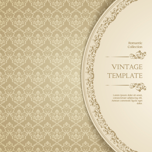 Ornate vintage template background vector 04  