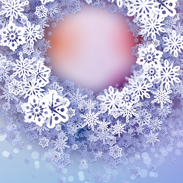 Paper snowflake christmas background vector 11  