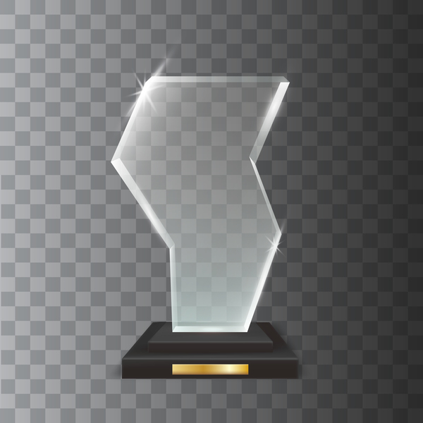 Trophée en verre acrylique Polygon vecteur de prix 05  