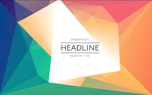 Polygonal colored cover template vector 06  