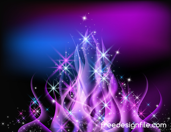 Violette Flamme mit abstrakten Hintergrund Vektor  