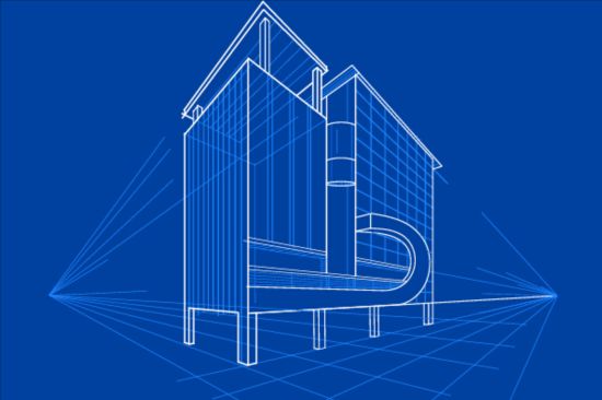 Eenvoudige blauwdruk gebouw vectoren ontwerp 10  