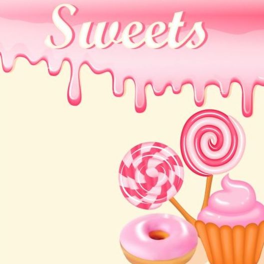 Süße Süßigkeiten mit Fall-Hintergrund-Vektor 01  