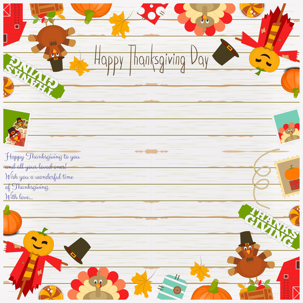 Thanksgiving frame vector material  