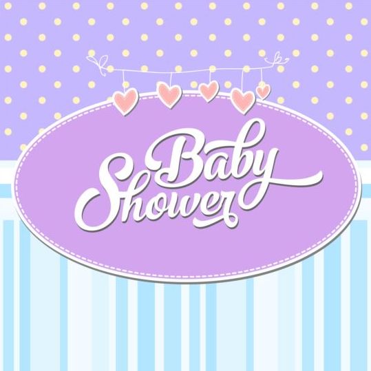 Vector baby shower card template set 09  