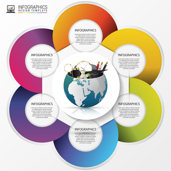Vektor Kreativwelt Infografik Vorlage 04  