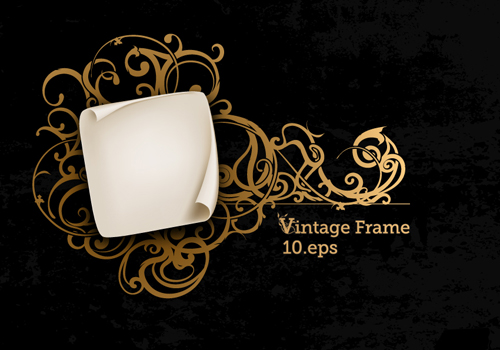 Vintage style Luxury Frame vector set 03  