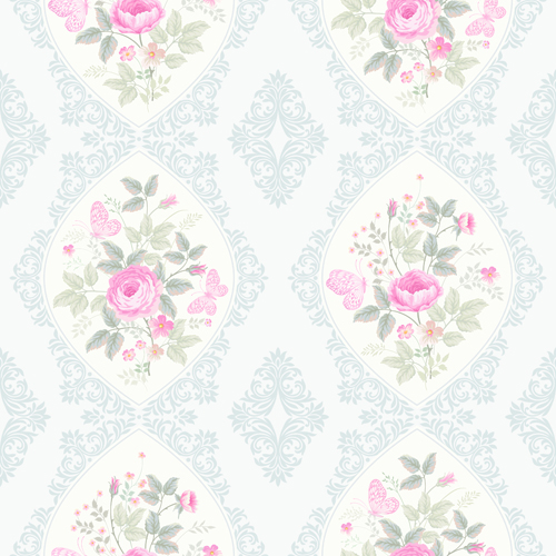 Vintage pattern flower decro vector 02  