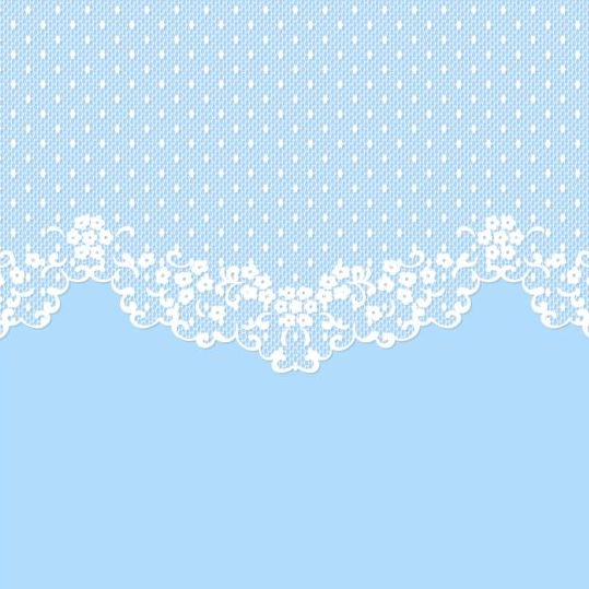 White lace with blue background vector 01  