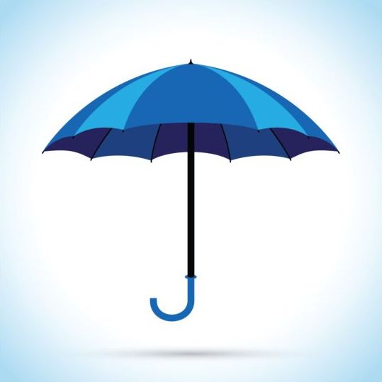 синий зонтик векторные иллюстрации  