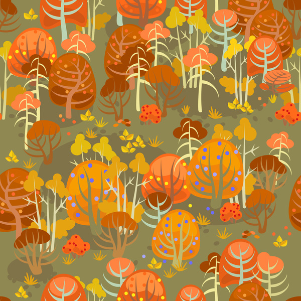 秋のシームレスなパターンベクトル02  
