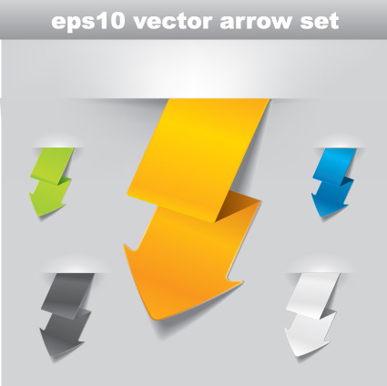 Vector set of origami arrow design material 03  