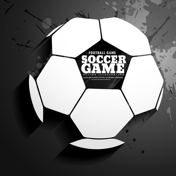 soccer with black grunge background vector  