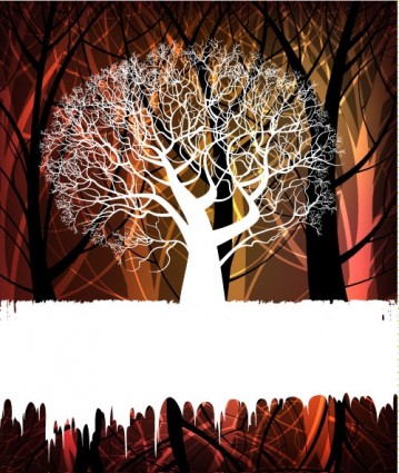 tree silhouette elements Background 02 vector  