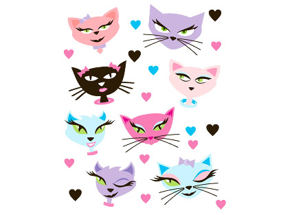 Cute Cartoon cat vector  