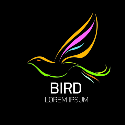 Abstract birds logos creative design vector 05  