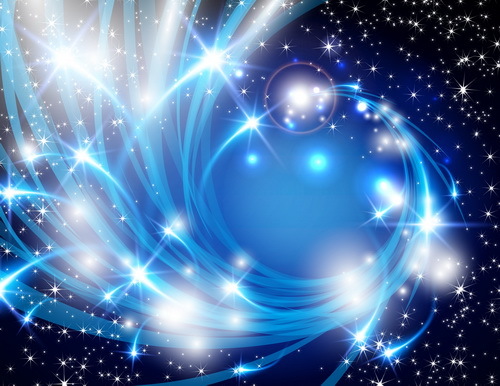 Éléments bleus abstraits avec le vecteur de fond de lumière étoiles  