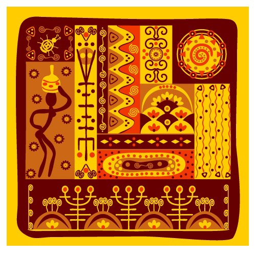 African ornament pattern design vector 02  
