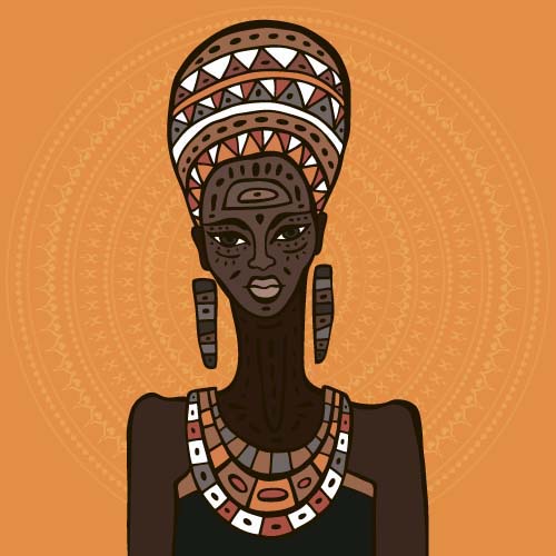 African woman design vectors 09  