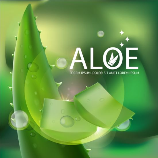 Aloe vera collagen background vector 05  