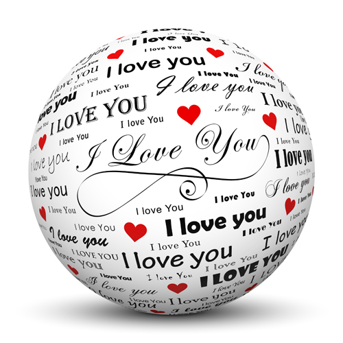 Ball with Valentine Day elements background  