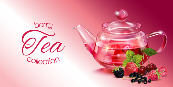 Berry tea vector  