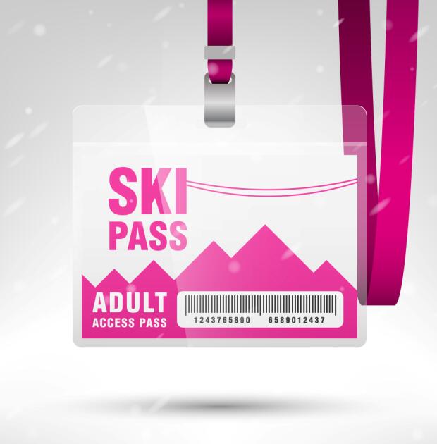 Lege SKI Access Pass template vector 05  