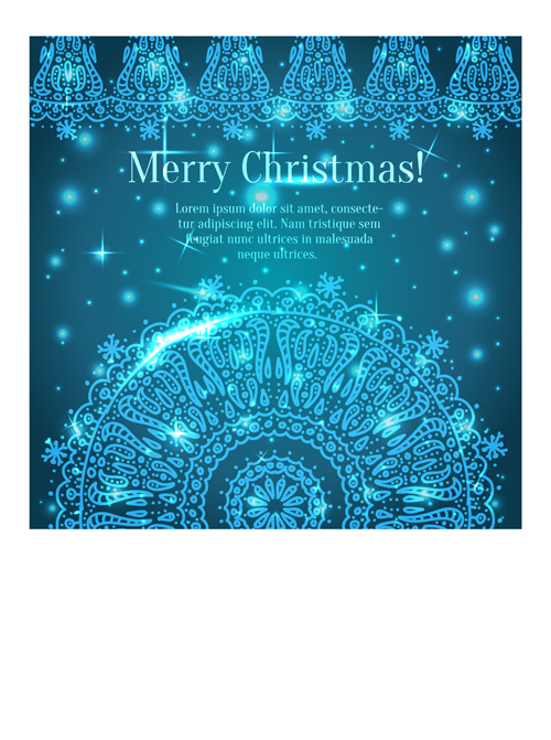 Shiny Blue Merry Christmas cards design vector 04  