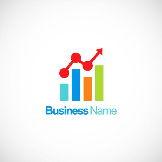 Business finance stock chart company logo vector  