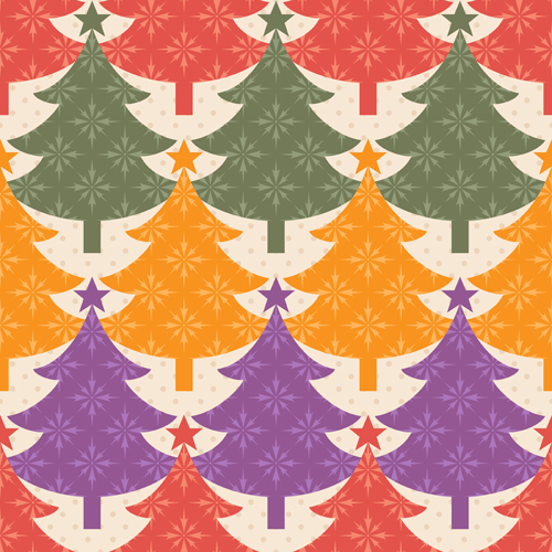 Christmas patterns vector set 02  