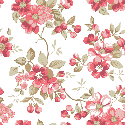 Clair floral seamless pattern vector 02  