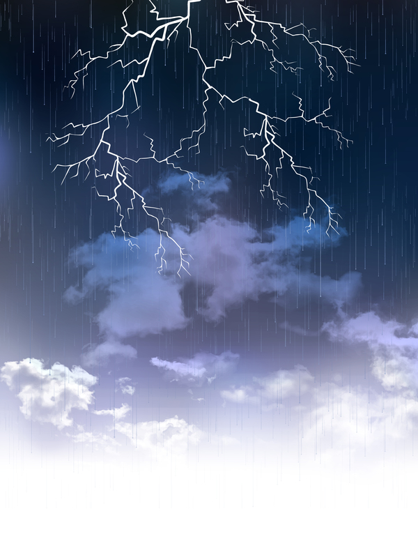 Pluie de nuages et de la foudre vector background 01  