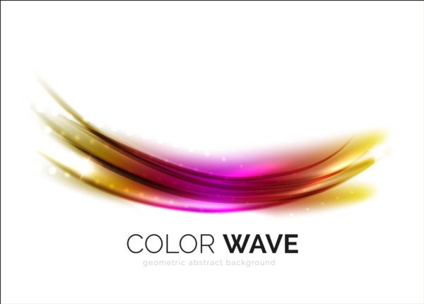 Color light wave effect backgrounds vector 04  