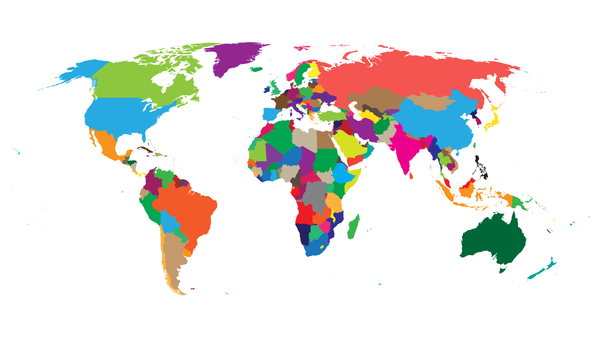 色の世界地図デザインのベクトル セット 04  