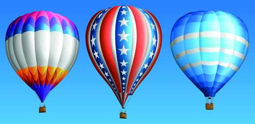 Creative colorful hot air balloons vector material 04  