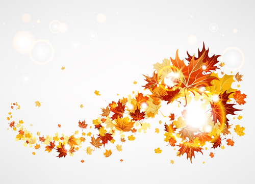 Creative Autumn leaves figures vector background 01  