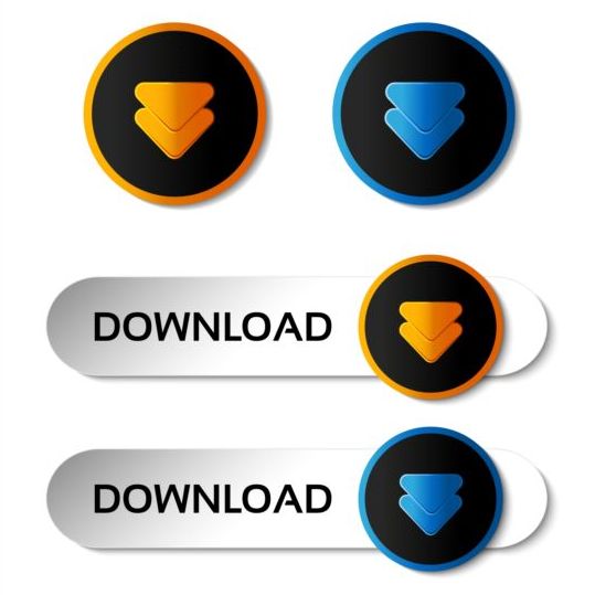 Creative arrow button vector set 02  