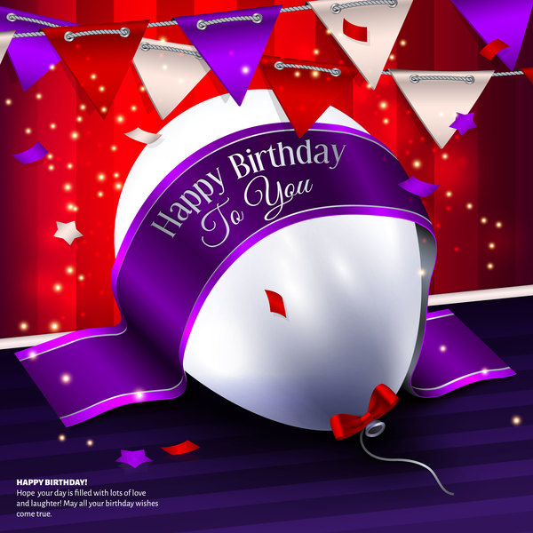 Kreativer Geburtstagshintergrund mit Ballonvektor 01  
