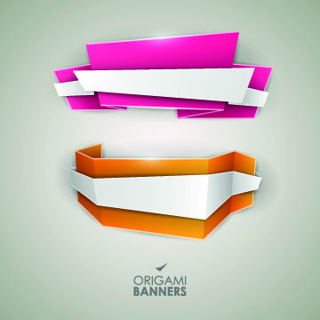 Creative origami banner design vector 01  