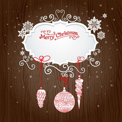 Creative xmas decorations with wooden background 03  