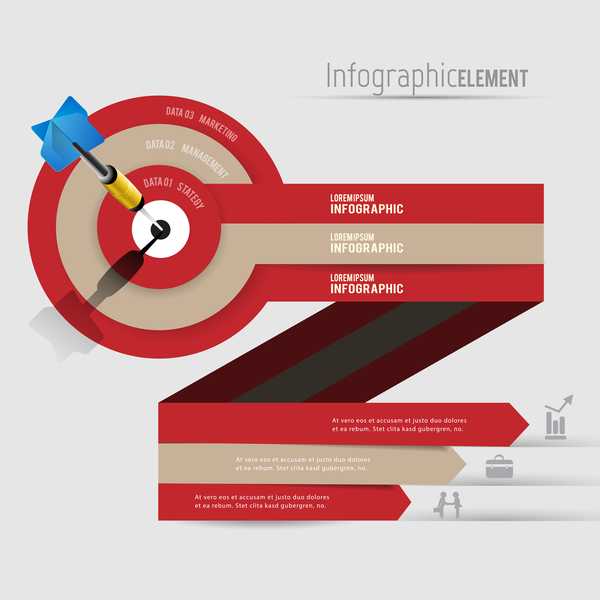 Pfeile mit infographic Schablonenvektor 02  
