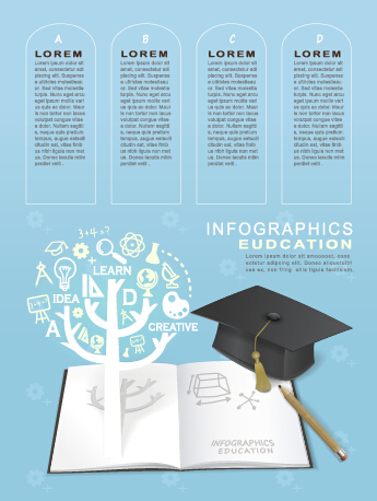 Education and teaching business infographics vector 03  