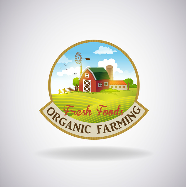 Farm natural fresh organic label design vector 01  