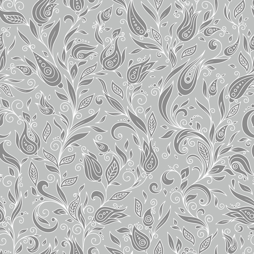 Flowers doodles seamless pattern vector 05  