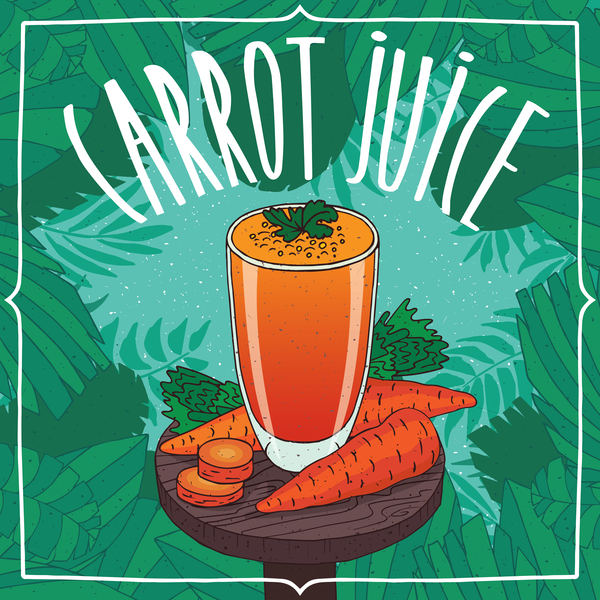 Fresh carrot juice poster vector  